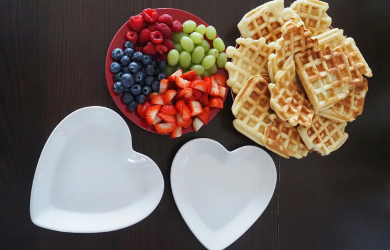 Ballaststoffreiche Haferflocken Waffeln